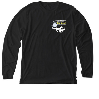 Stop Abuse of Wild Horses and Burros!, a Solid Black Blend Premium Long Sleeve Tee