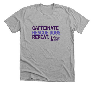 Caffeinate first, a Athletic Heather Premium Unisex Tee