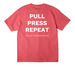 Hand Papermaking Pull Press Repeat Shirt, a Vintage Red Unisex Heavyweight Tee (back-view)