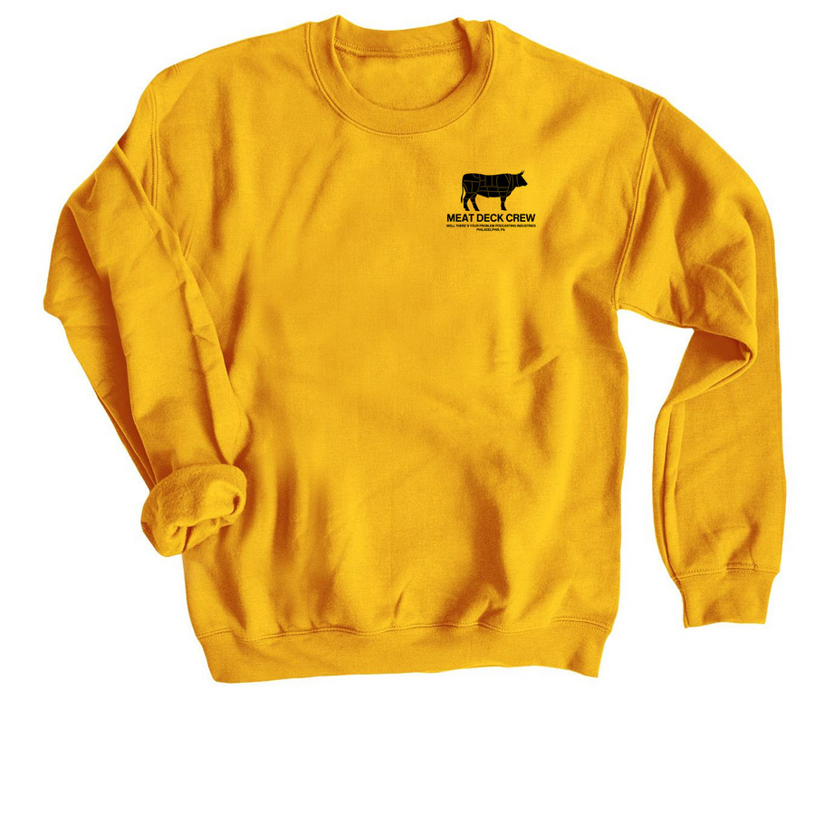 MEAT DECK CREW, a Gold Crewneck Sweatshirt