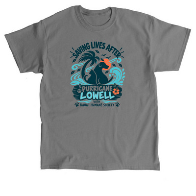 Saving Lives After Purricane Lowell, a Charcoal Classic Unisex Tee