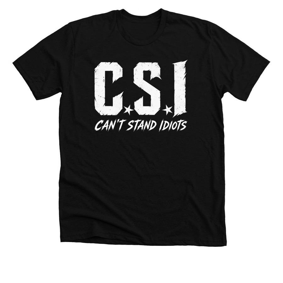CSI, a Solid Black Blend Premium Unisex Tee