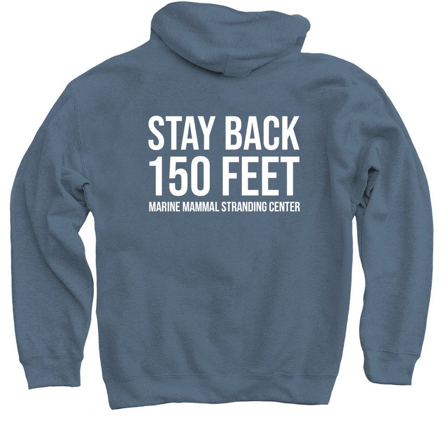 Respect The Locals-dark colors, a Indigo Pullover Hoodie (back-view)