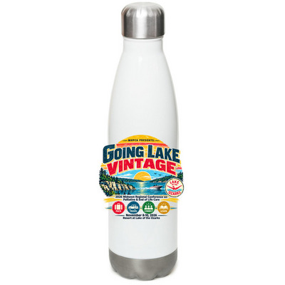 Going Lake Vintage Water Bottle, a White Stainless Steel Water Bottle