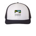 PRKN Logo Hats, a White/ Navy Printed Snapback Trucker Cap
