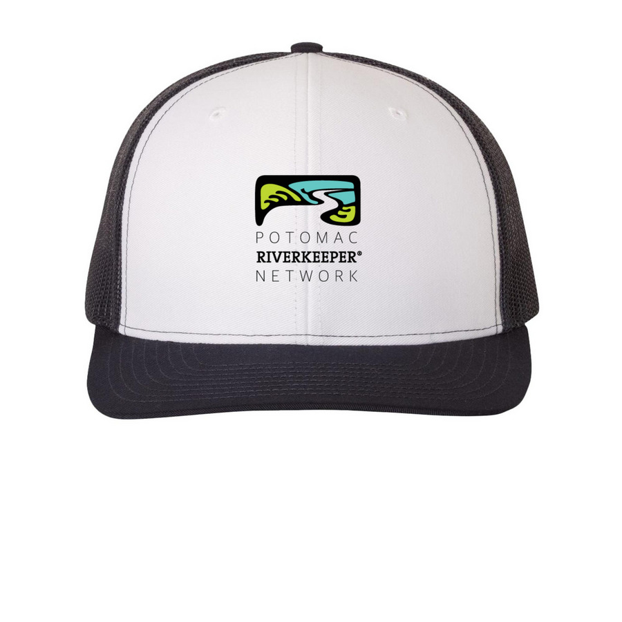 PRKN Logo Hats, a White/ Navy Printed Snapback Trucker Cap