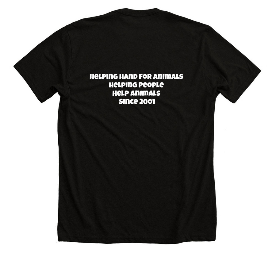 Celebrate 25 Years With Us!, a Solid Black Blend Premium Unisex Tee (back-view)