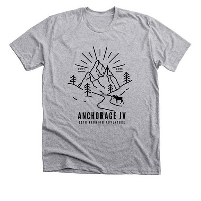 20th Reunion Alaskan Adventure, a Athletic Heather Premium Unisex Tee