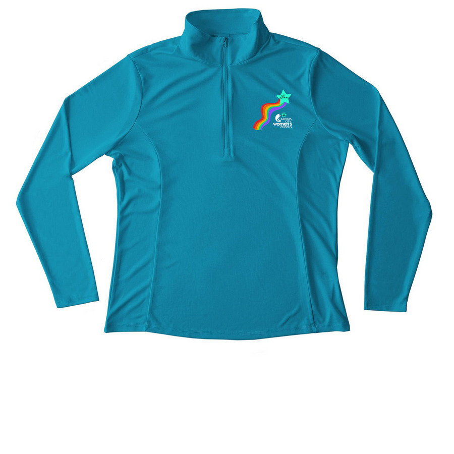 25th Anniversary Half-zip, a Atomic Blue Women's Performance Quarter Zip Pullover
