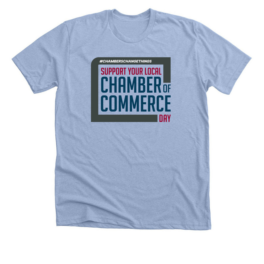 Support Your Local Chamber Day, a Heather Baby Blue Premium Unisex Tee