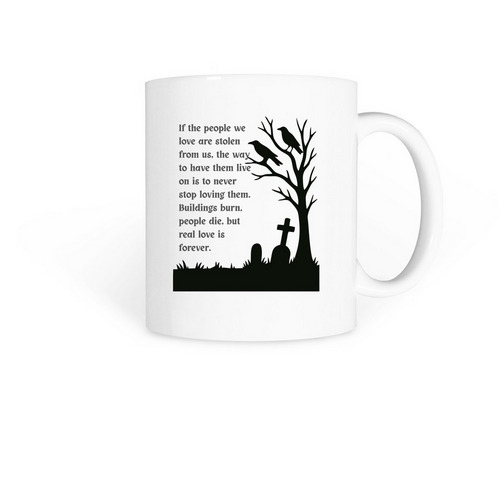 The Crow, a White Coffee Mug