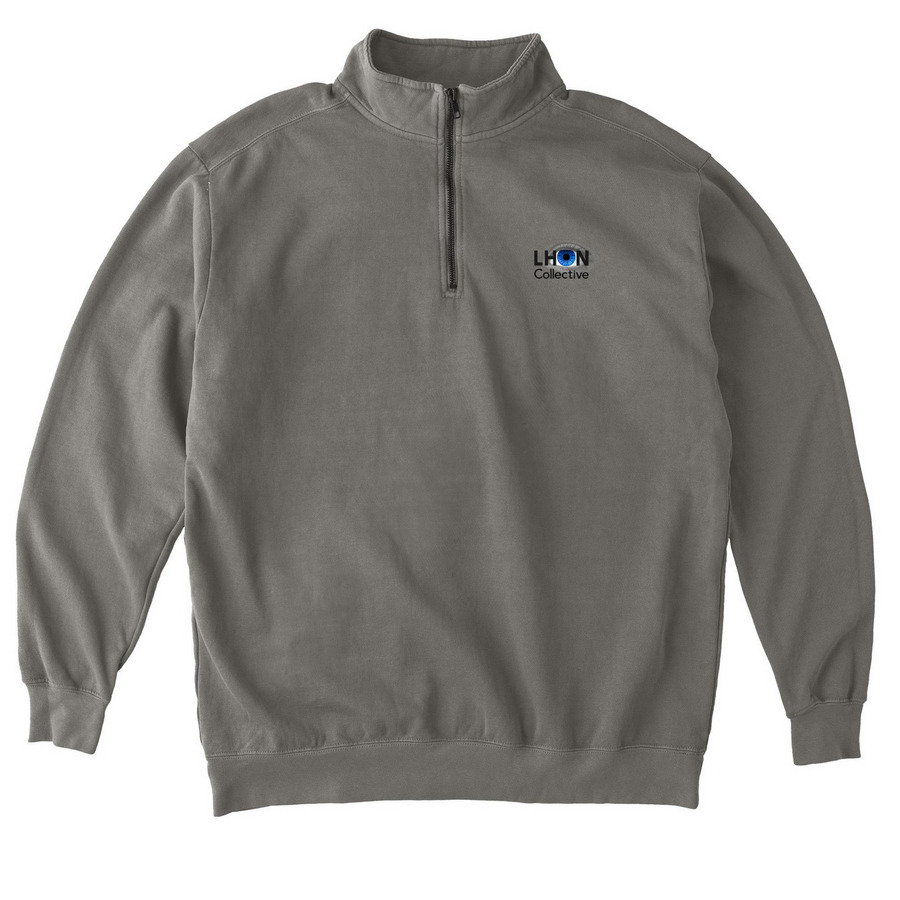 Quarter Zips - Comfort - Transparent Logo, a Grey Comfort Colors Quarter Zip Pullover