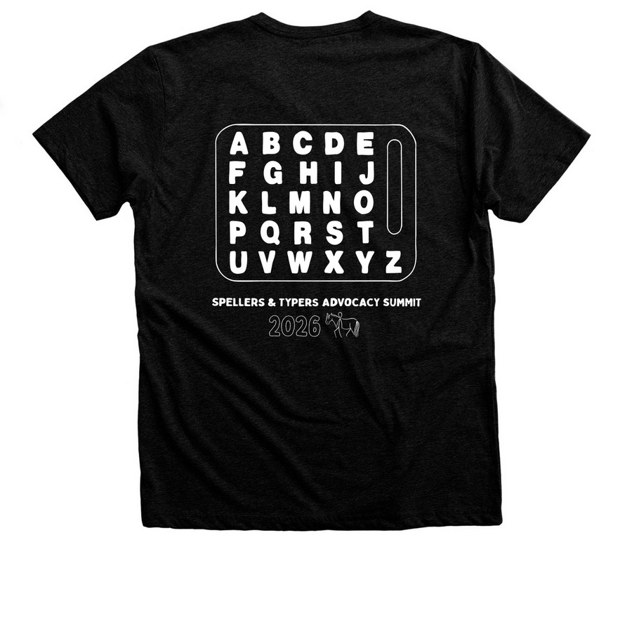 SEEN HEARD BELIEVED, a Black Heather Premium Unisex Tee (back-view)