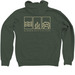 Alaska Mariculture Green Zip, a Military Green Zip Up Hoodie (back-view)
