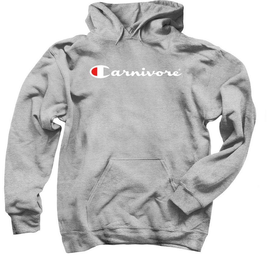 Carnivore Champion Hoodie, a Sport Grey Pullover Hoodie