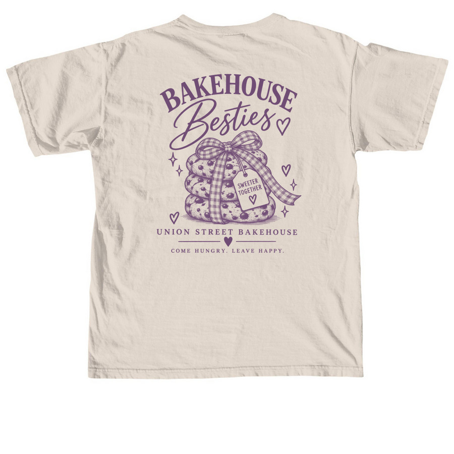 Union Street Bakehouse - Bakehouse Besties, a Ivory Comfort Colors Unisex Tee (back-view)
