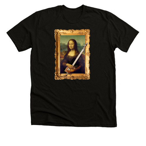 Mona Lisa's Masterpiece, a Solid Black Blend Premium Unisex Tee