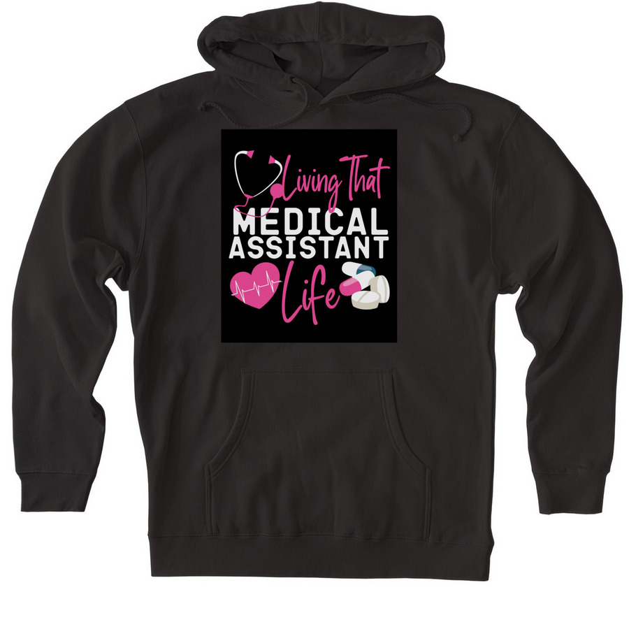 Medical Assistant, a Black Heavyweight Pullover Hoodie