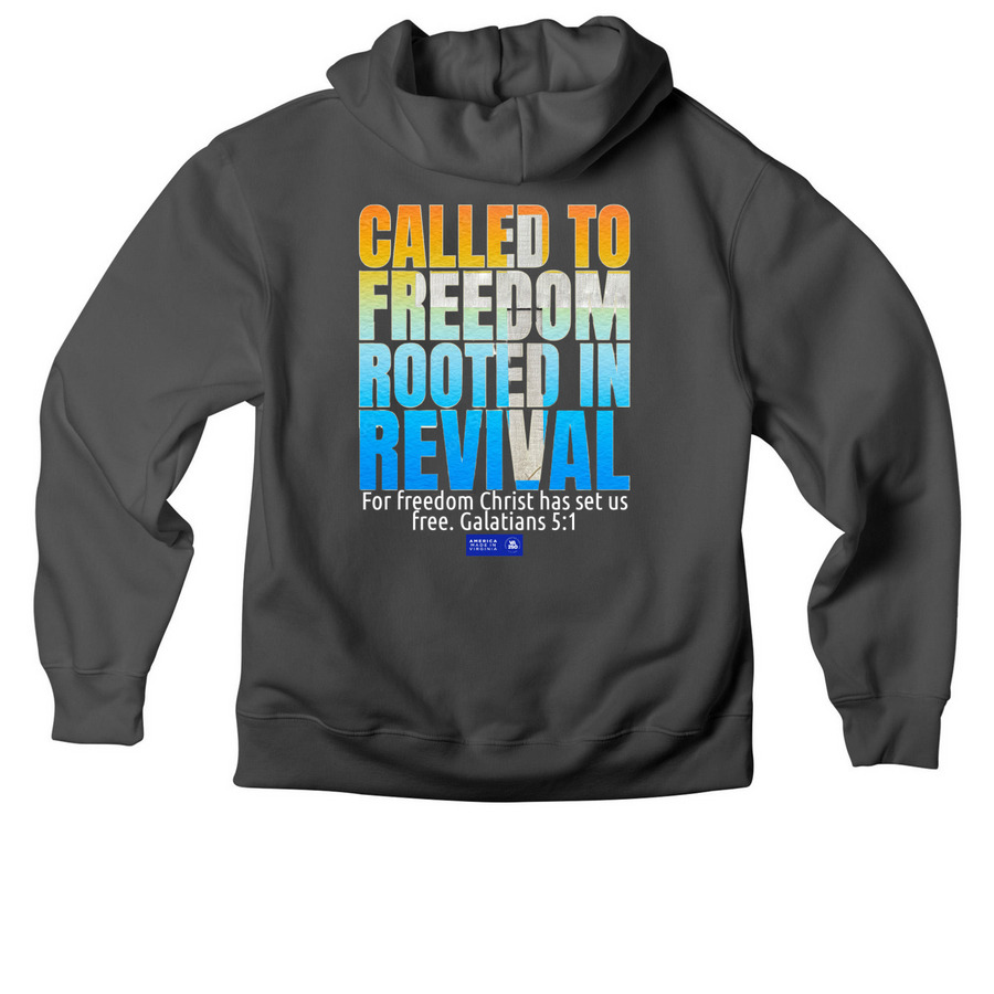 LIMITED TIME Rooted in Revival, a Asphalt Premium Heavyweight Pullover Hoodie (back-view)