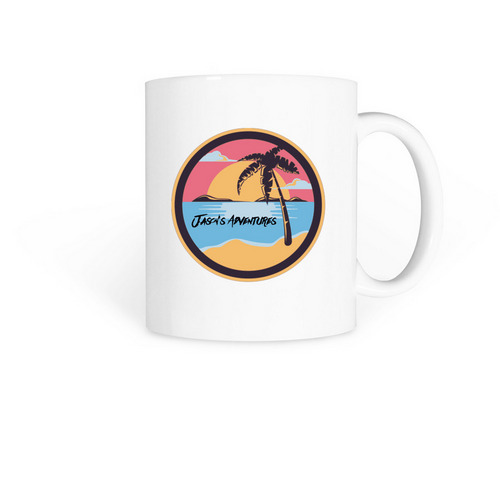 Jason?s Adventures Coffee Mug, a White Coffee Mug