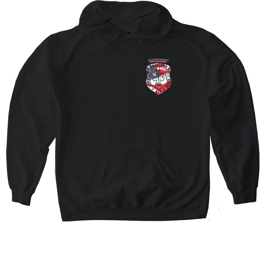 America's 250th with Fireworks, a Black Gildan Softstyle Pullover Hoodie