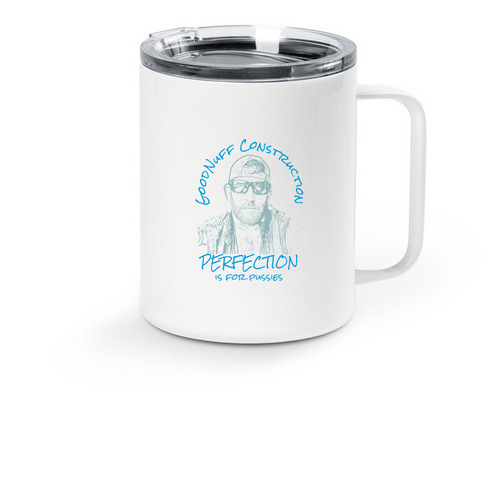 GoodNuff Stainless Travel Mugs, a White Stainless Steel Travel Mug