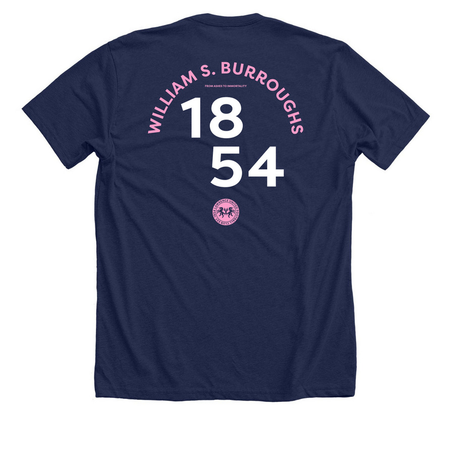 Lawrence United (Home) -&nbsp;William S. Burroughs, a Solid Navy Blend Premium Unisex Tee (back-view)