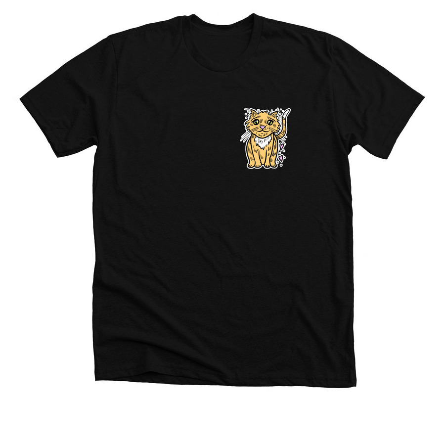 Orange Tabby Love, a Solid Black Blend Premium Unisex Tee