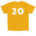 Player #20, a Gold Classic Unisex Tee (back-view)