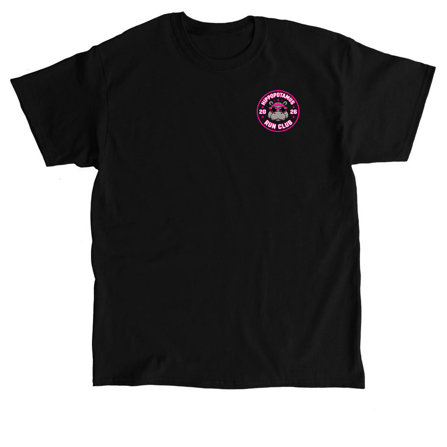 Hippopotamus Run Club ? 2026 Collection, a Black Classic Unisex Tee