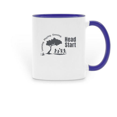 Learning. Playing. Growing. No Kansas, a Dark Blue Two-Tone Ceramic Mug