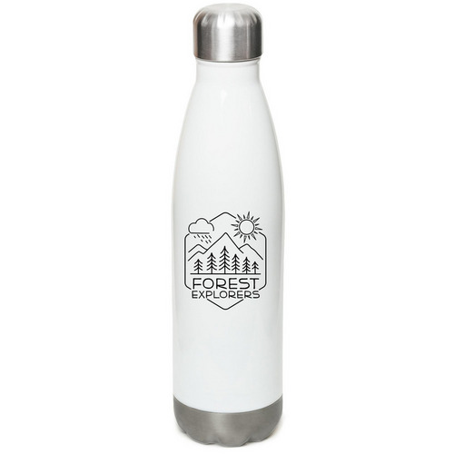 Forest Explorers, a White Stainless Steel Water Bottle