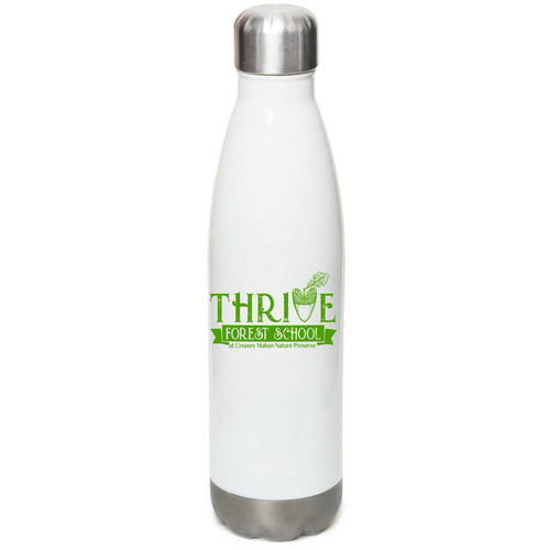 Thrive Reusable Water Bottle, a White Stainless Steel Water Bottle