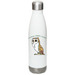 Avian Ambassadors: Owl Water Bottle, a White Stainless Steel Water Bottle