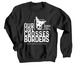 Our Love Crosses Borders, a Black Crewneck Sweatshirt