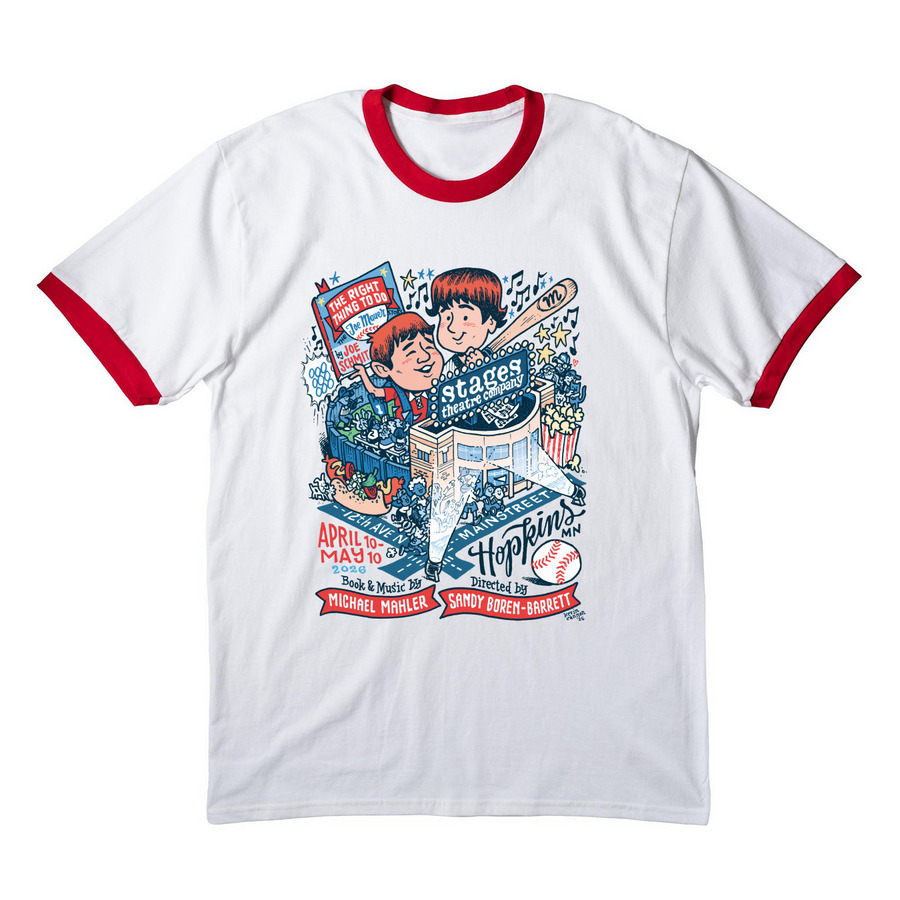 Exclusive Shirt for&nbsp;The Right Thing to Do, a White/ Red Cotton Ringer Tee