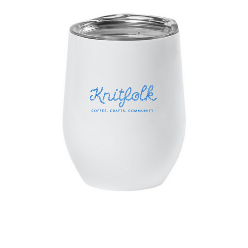 Knitfolk Wine Tumbler, a White Insulated Wine Cup