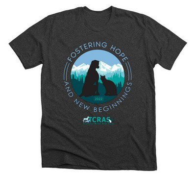 Fostering Hope and New Beginnings, a Dark Grey Heather Premium Unisex Tee