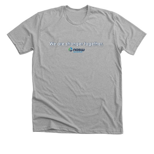 We are stronger together., a Athletic Heather Premium Unisex Tee