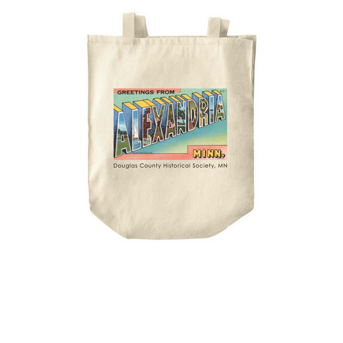 Greetings from Alexandria Postcard Tote Bag, a Natural Over-the-Shoulder Shopping Tote Bag