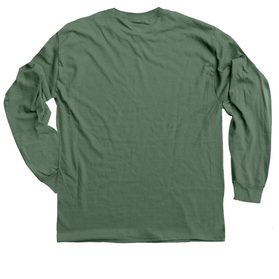 COALDR's Bad to the Bone Halloween, a Military Green Classic Long Sleeve Tee (back-view)