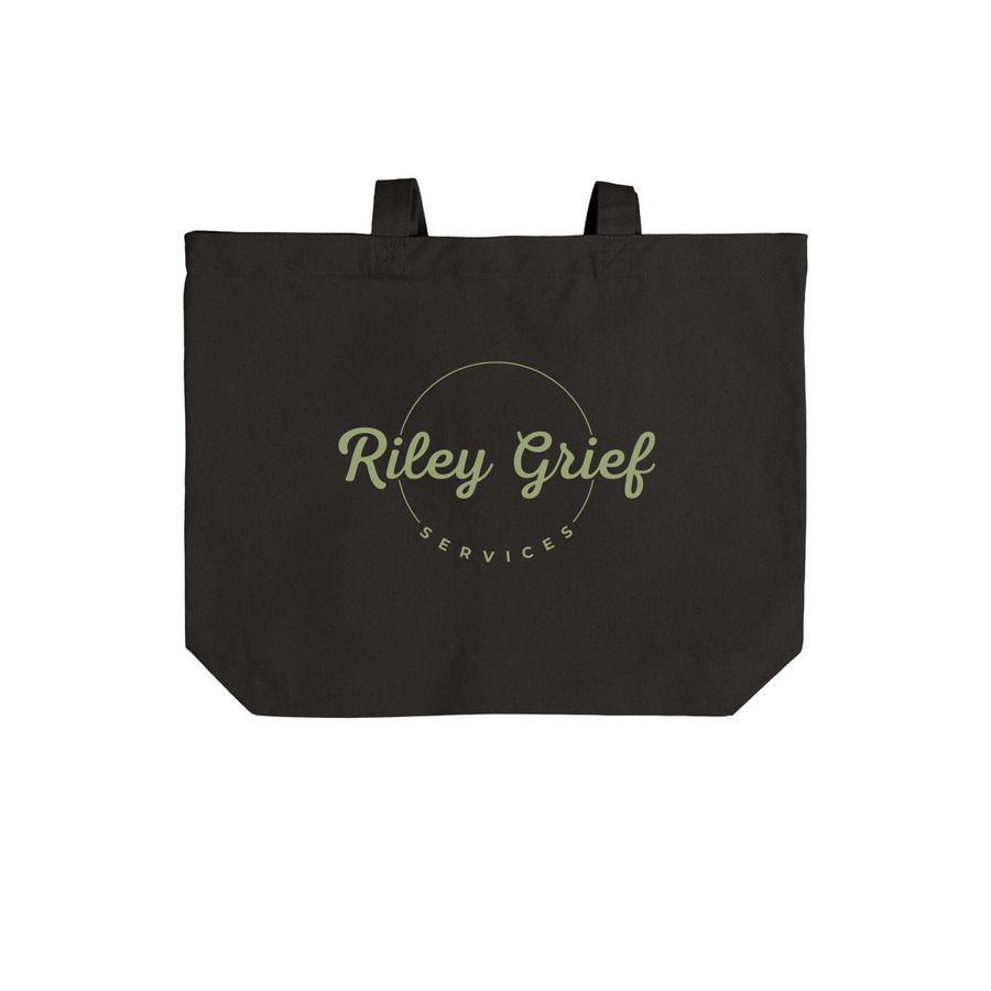 Mother's Day 2026- Tote, a Deep Black Cotton Canvas Tote Bag (back-view)