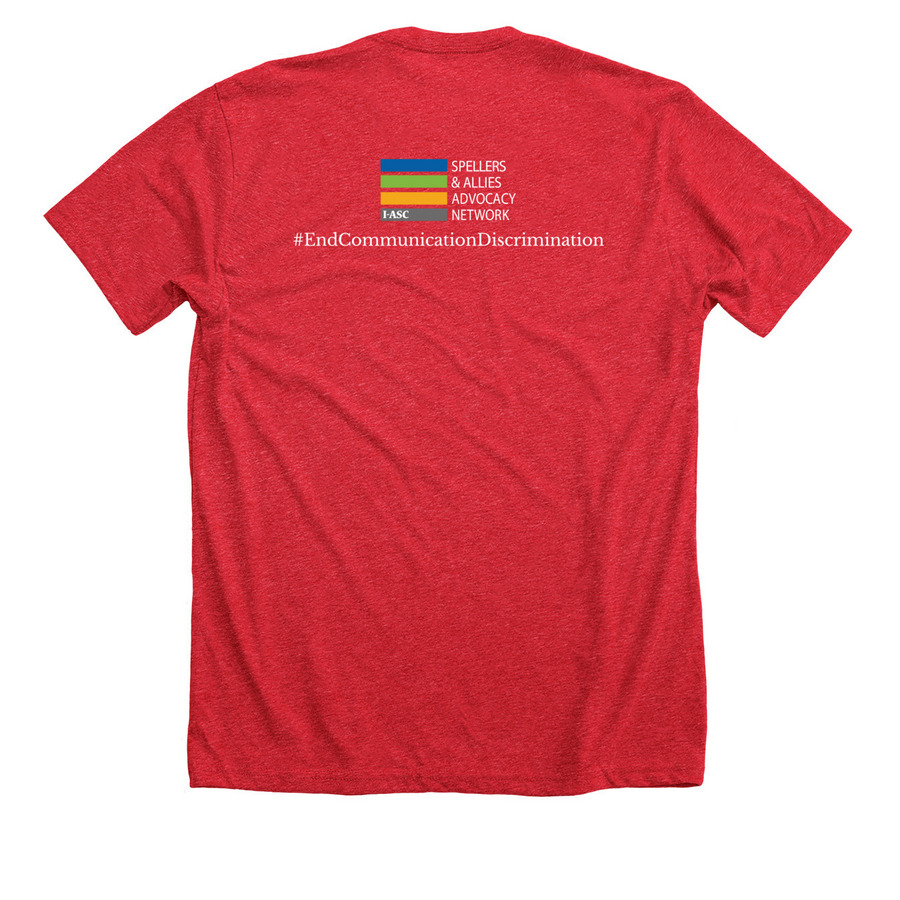 S2C, a Heather Red Premium Unisex Tee (back-view)