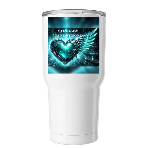 Official Charles Lindstrom Music Merch, a White Insulated Tumbler