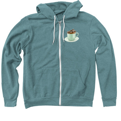 Help support the baby turtles!, a Heather Deep Teal Zip Up Hoodie
