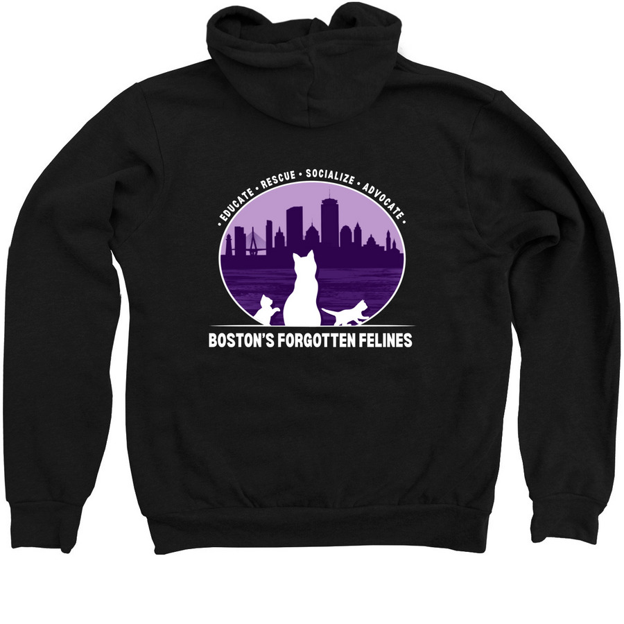 BFF Double Logo Zip-Up (Dark Colors), a Black Zip Up Hoodie (back-view)