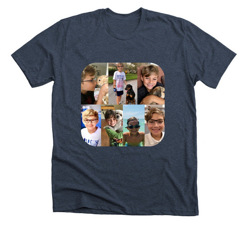 Brayden?s cousin&nbsp;, a Heather Midnight Navy Premium Unisex Tee