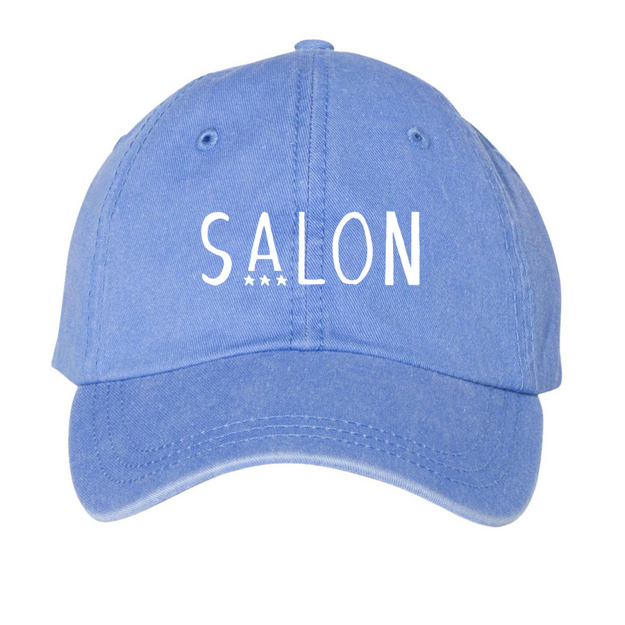 Salon Hat, a Periwinkle Printed Pigment Dye Baseball Cap