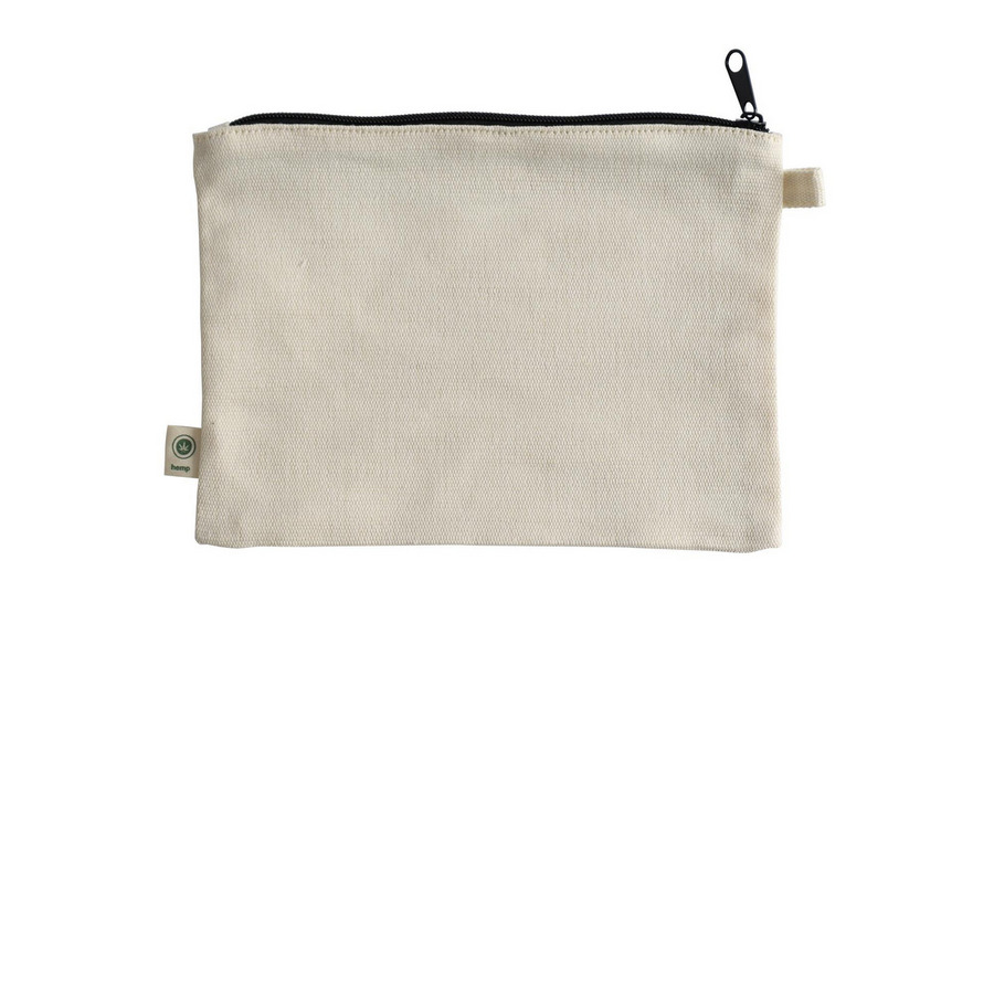 Advocacy Kit Pouch, a Natural 9"x7" Hemp Blend Pouch (back-view)