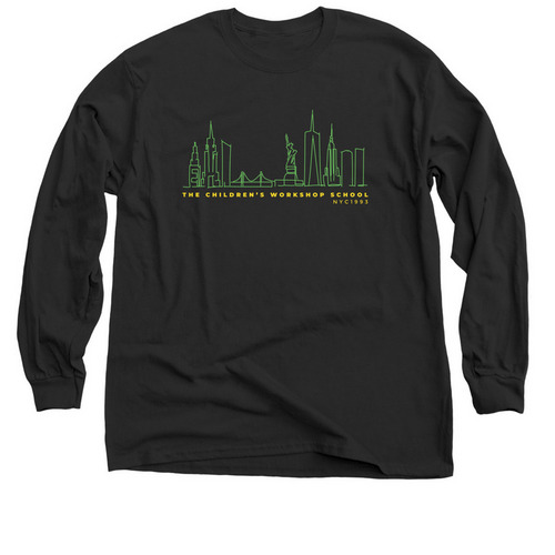 CWS NYC Skyline Tank/Tee/Hoodie/Sweatshirt, a Black Classic Long Sleeve Tee